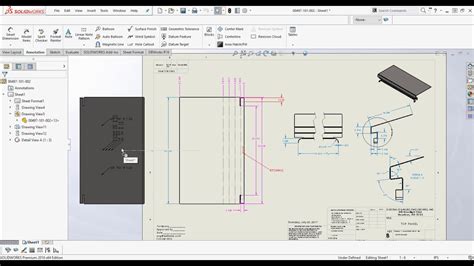 show bend lines SolidWorks drawing